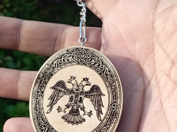Ahşap Çift Başlı Kartal Anahtarlık